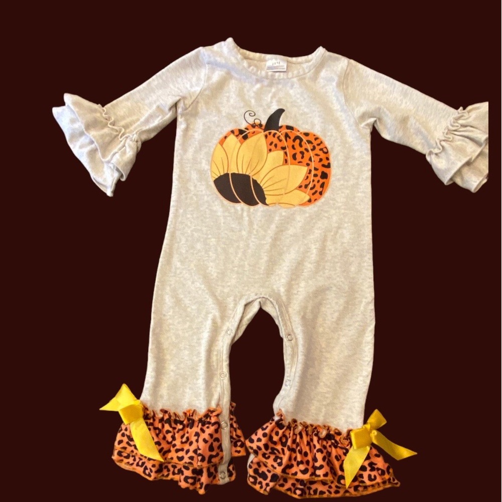 Baby Girl Autumn Pumpkin Outfit -Size 18 months
